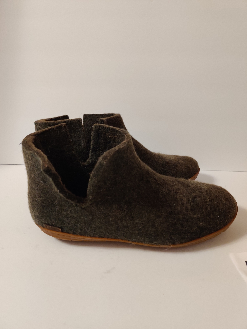 Glerups Gray Brown Wool Slip-On Shoes 9.5
